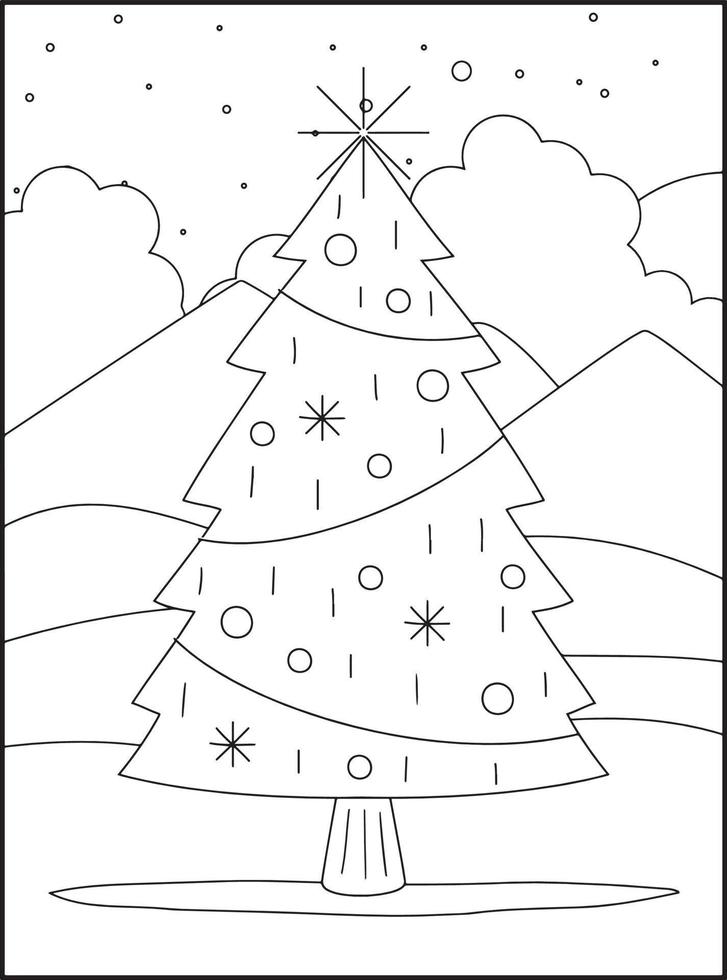 dibujos de navidad para colorear para niños vector