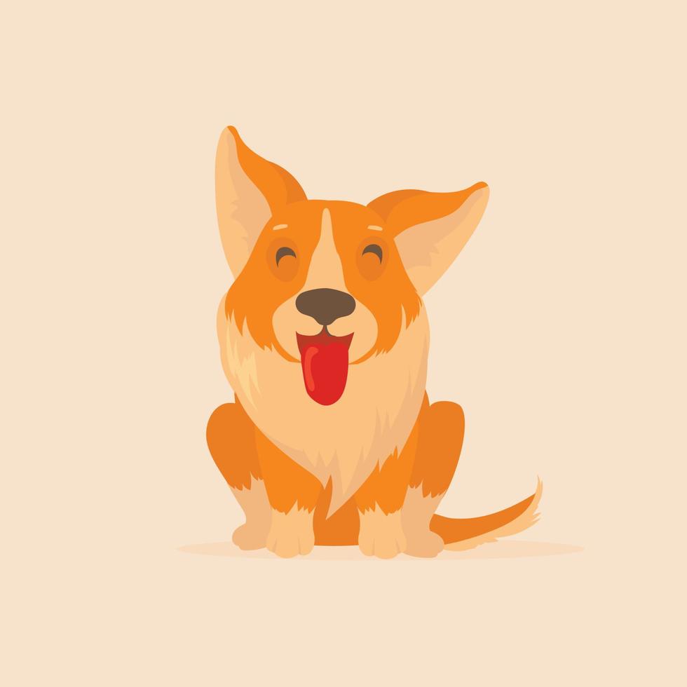 cute dog cartoon character vector