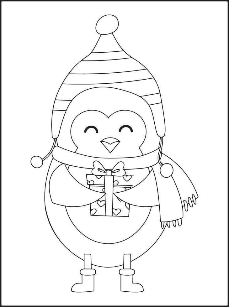 dibujos de navidad para colorear para niños vector