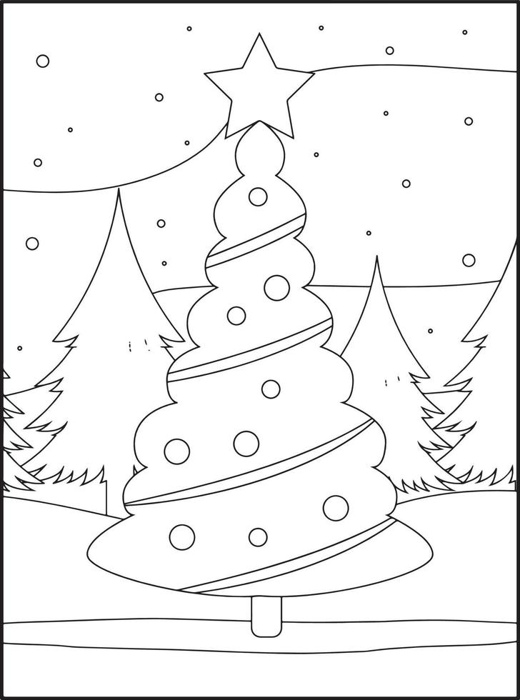 Christmas Coloring Book Pages For Kids vector