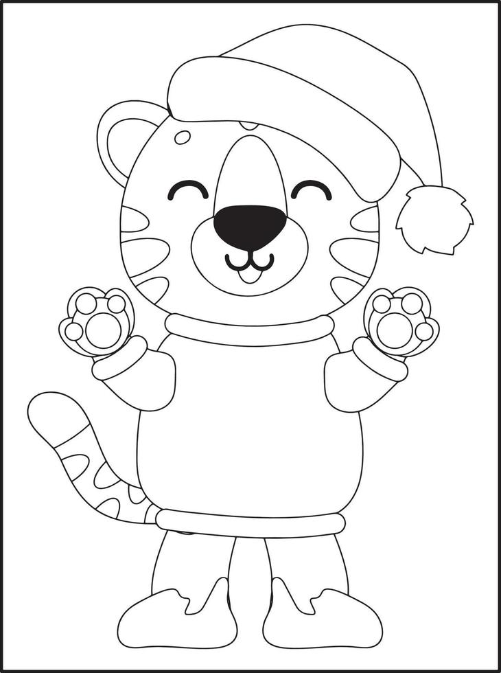 dibujos de navidad para colorear para niños vector