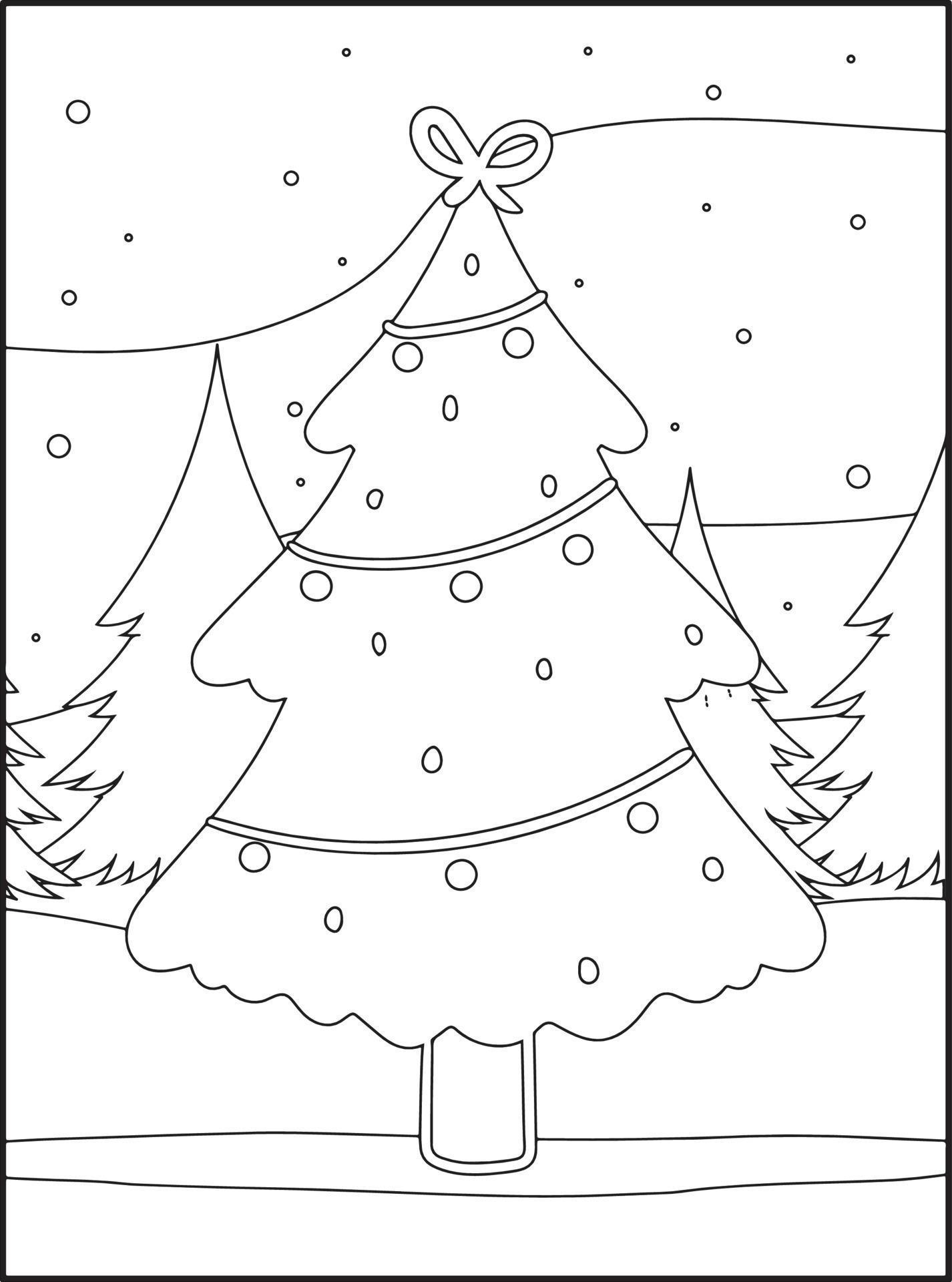Christmas Coloring Book Pages For Kids 13266955 Vector Art at Vecteezy