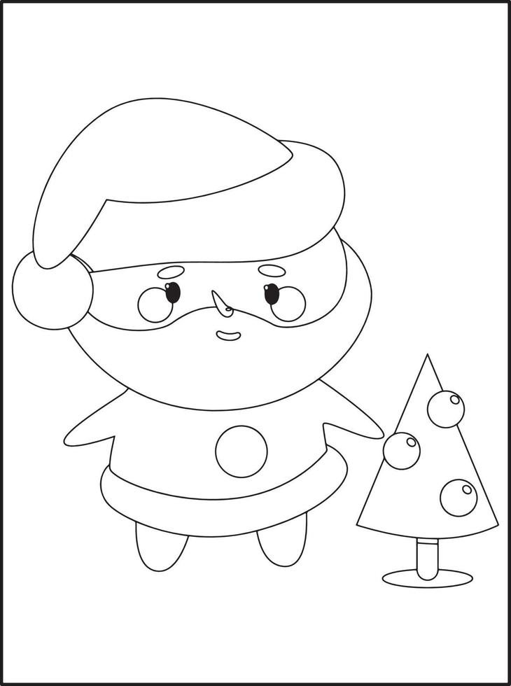 dibujos de navidad para colorear para niños vector