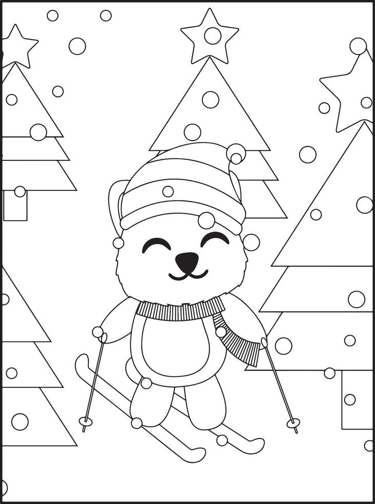 Christmas Coloring Pages For Kids vector