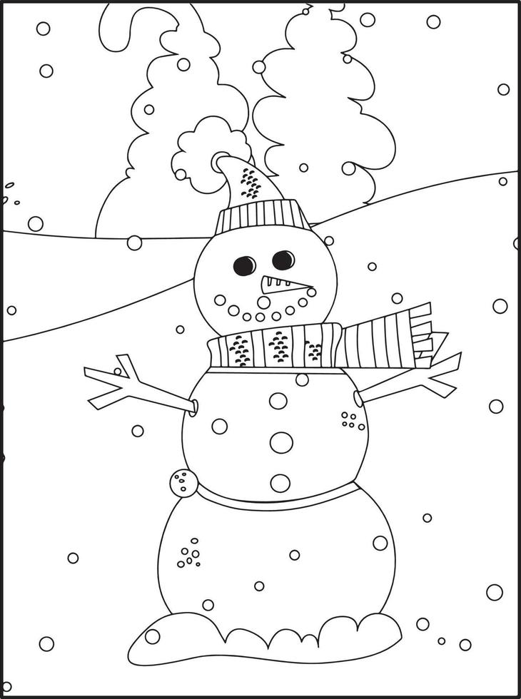 dibujos de navidad para colorear para niños vector