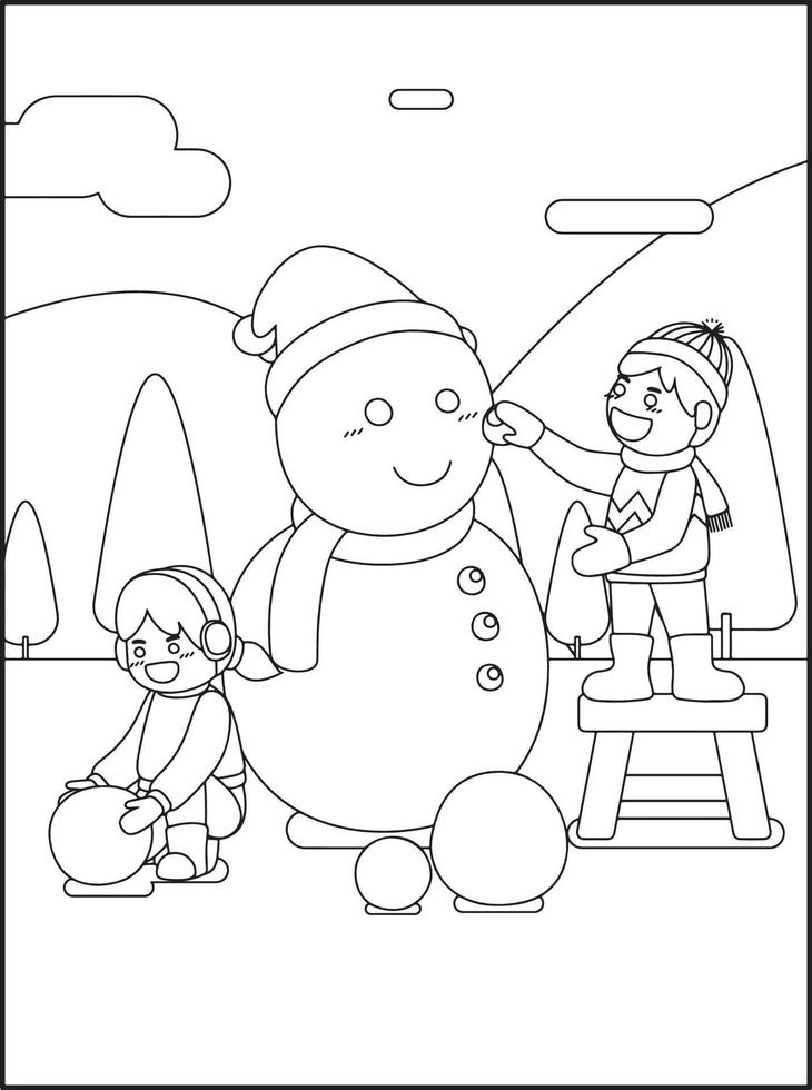 dibujos de navidad para colorear para niños vector