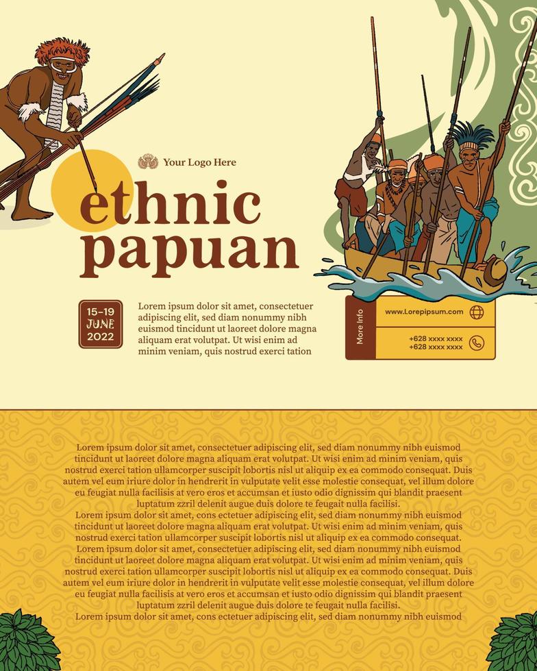 ilustración de dibujado a mano de papua festival sentani vector