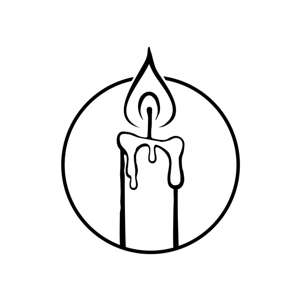 Visual Illustration of the Candle for Logo, Art Illustration, Website, Pictogram or Graphic Design Element. Vector Illustration