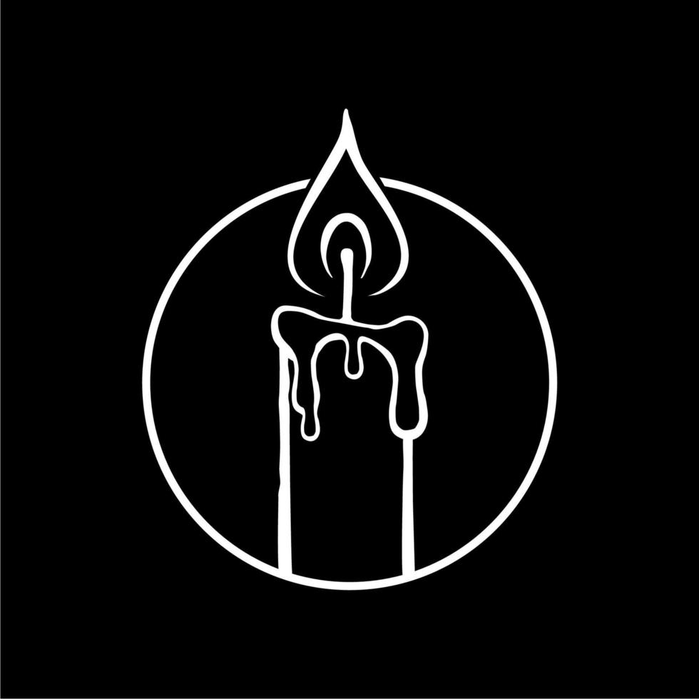 Visual Illustration of the Candle for Logo, Art Illustration, Website, Pictogram or Graphic Design Element. Vector Illustration