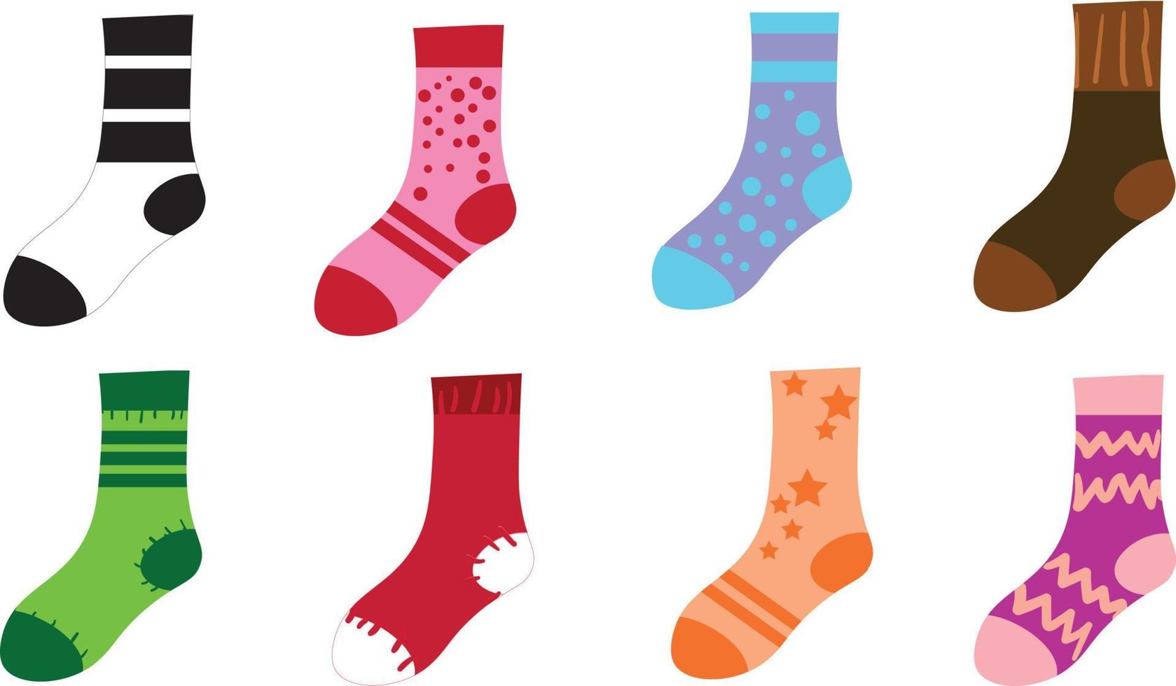 conjunto de calcetines de colores vector