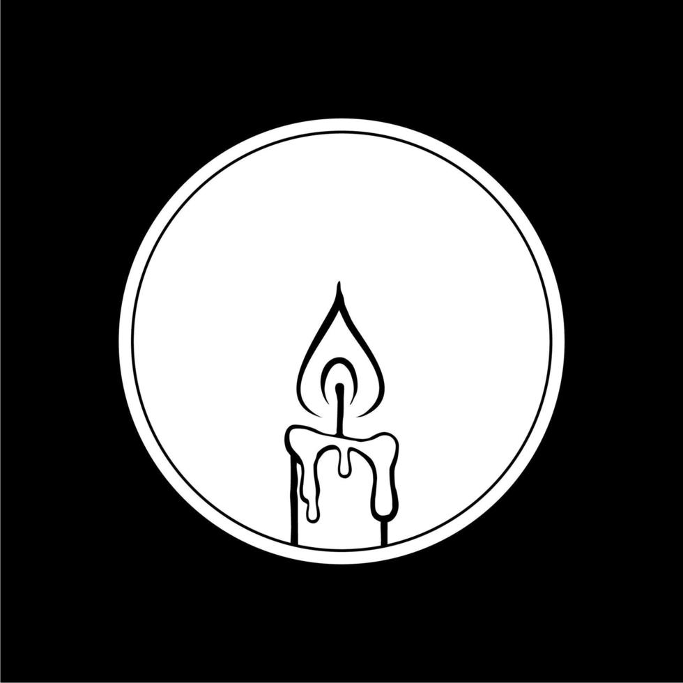 Visual Illustration of the Candle for Logo, Art Illustration, Website, Pictogram or Graphic Design Element. Vector Illustration