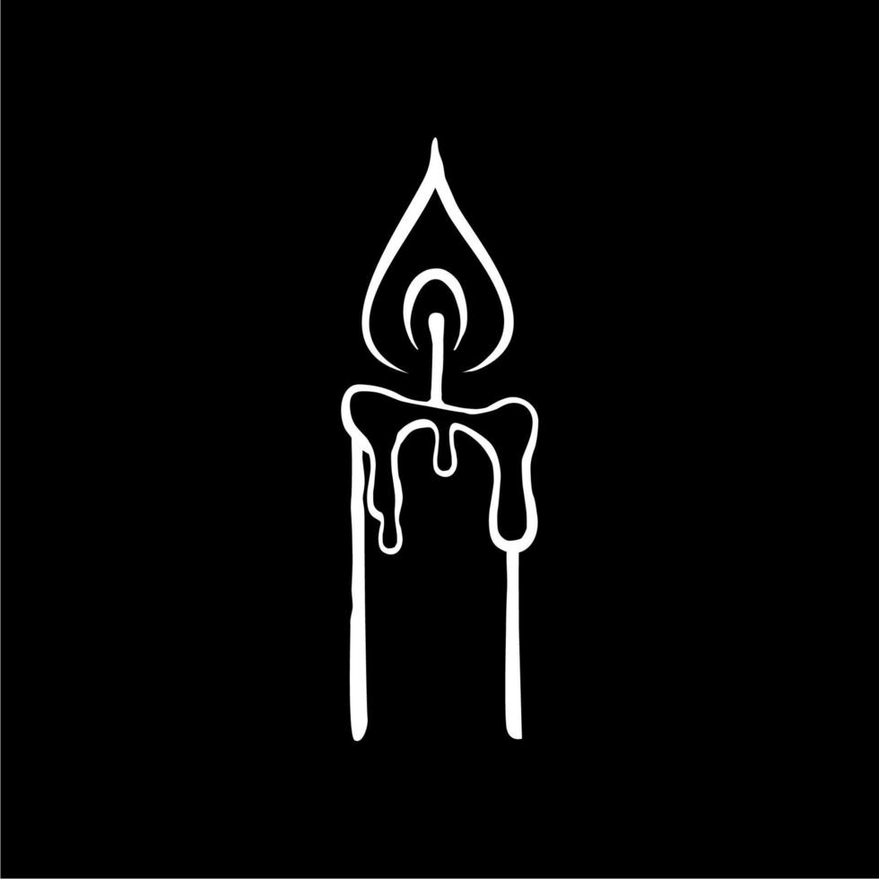 Visual Illustration of the Candle for Logo, Art Illustration, Website, Pictogram or Graphic Design Element. Vector Illustration