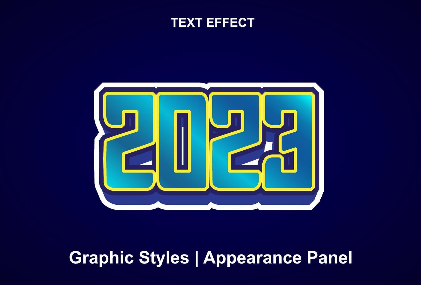 happy new year 2023 text effect in blue color editable. vector