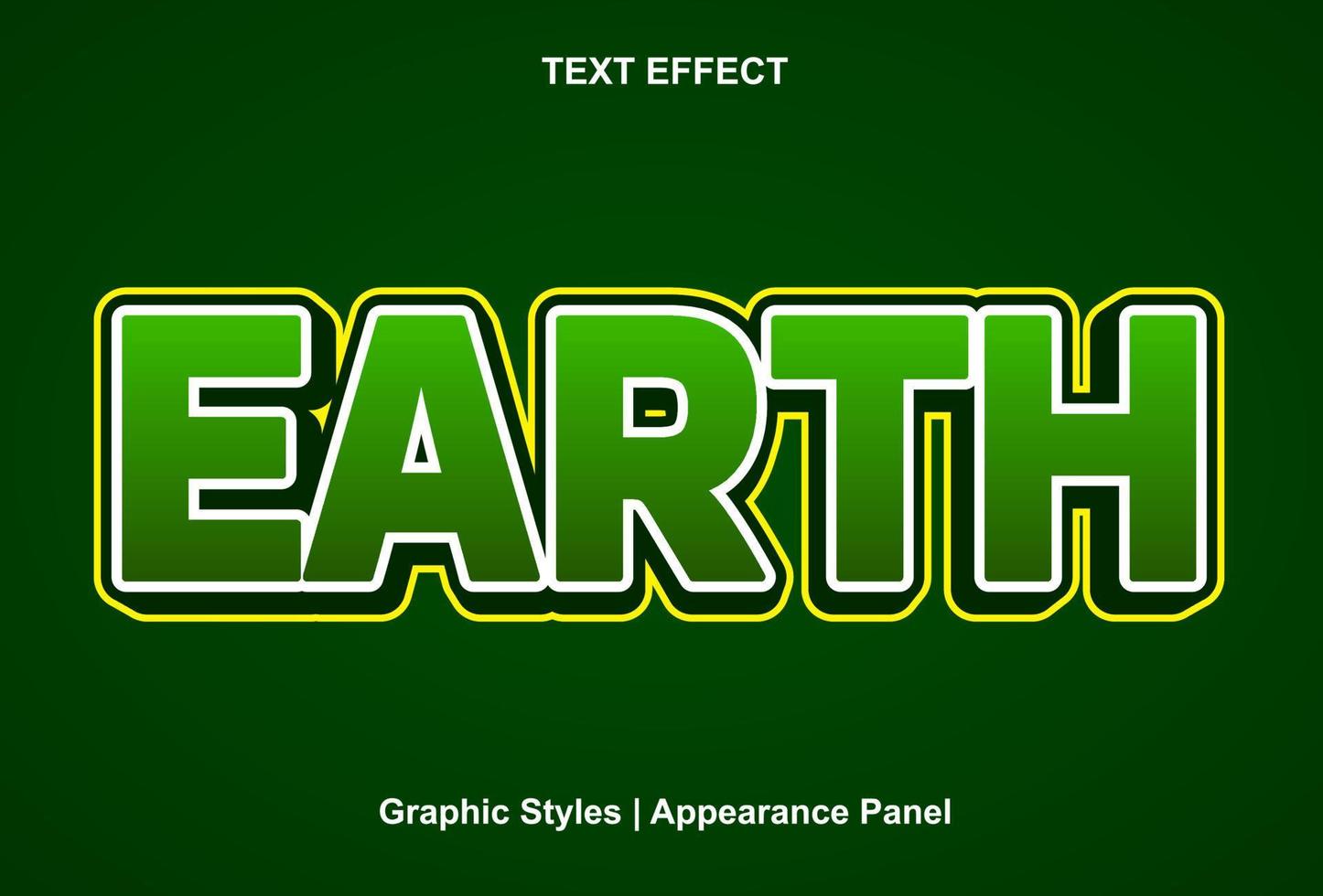 earth text effect with 3d style and editable vector