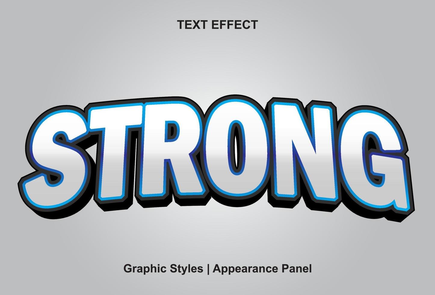 strong text effect with text style and editable vector
