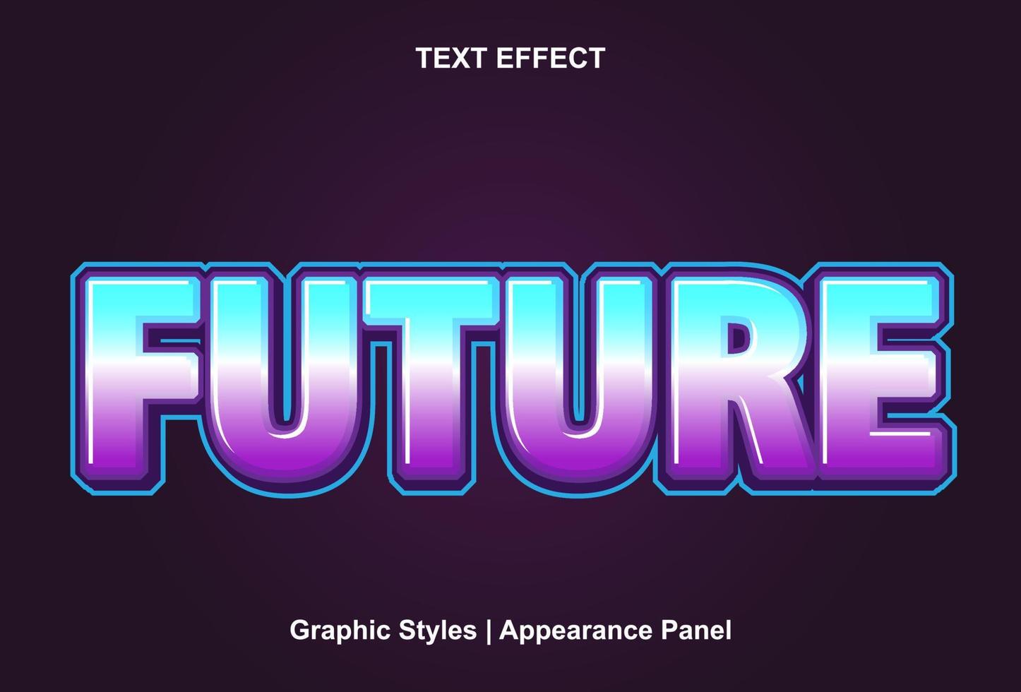 efecto de texto futuro con estilo de texto y editable vector