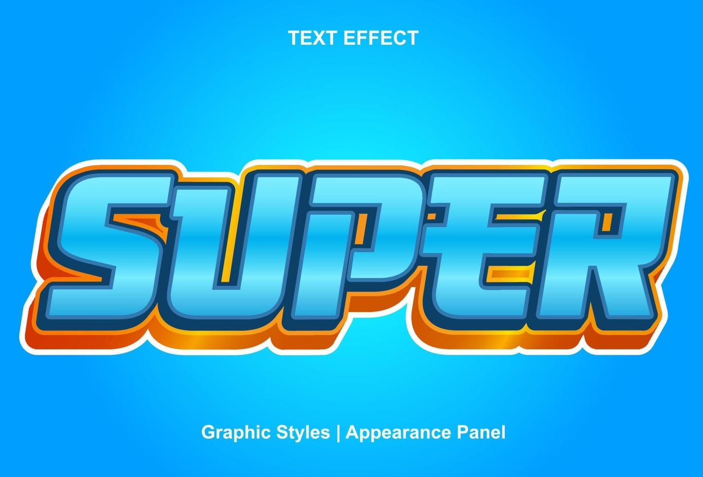 super text effect with 3d style and editable vector