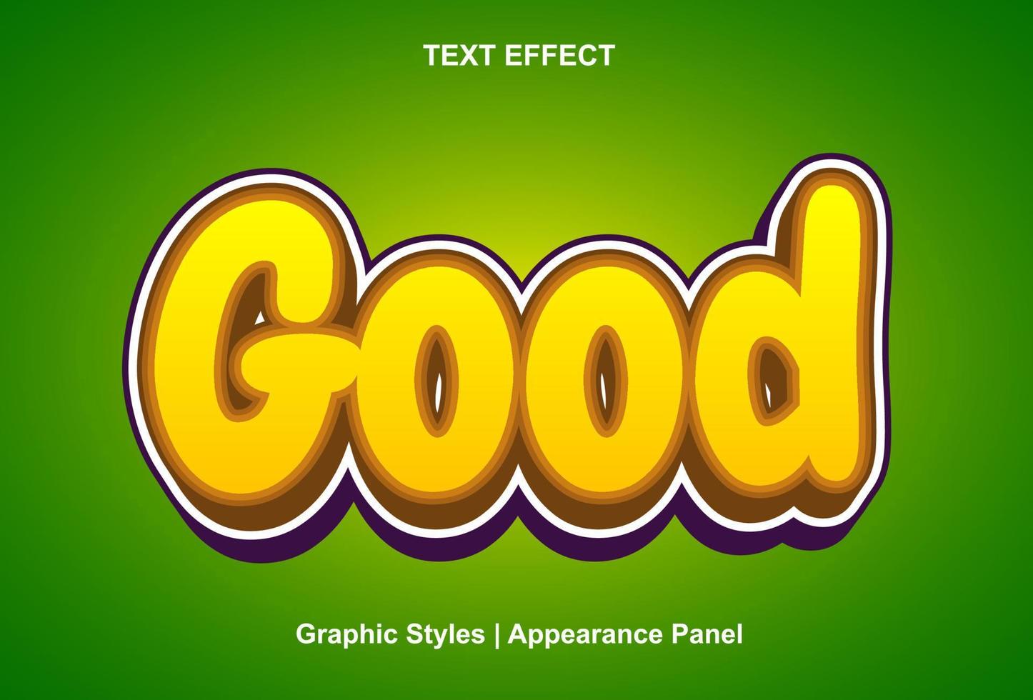 good text effect with 3d style and editable vector
