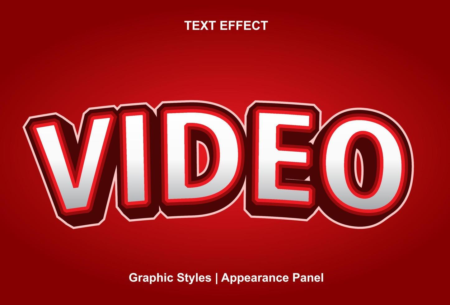 video text effect with 3d style and editable vector
