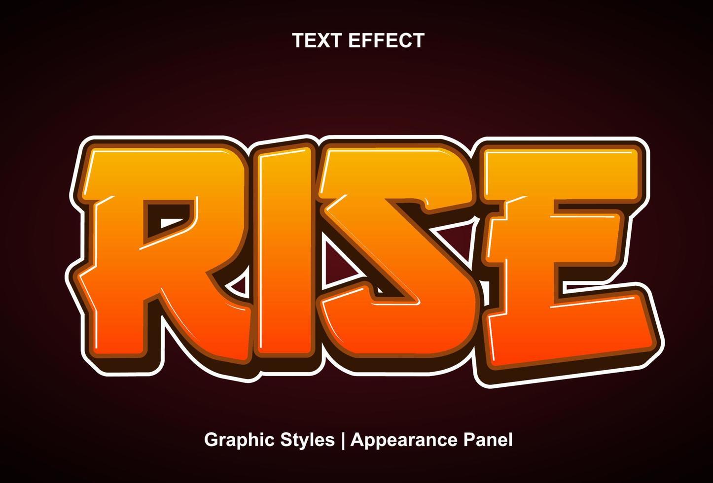 rise text effect with 3d style and editable. vector