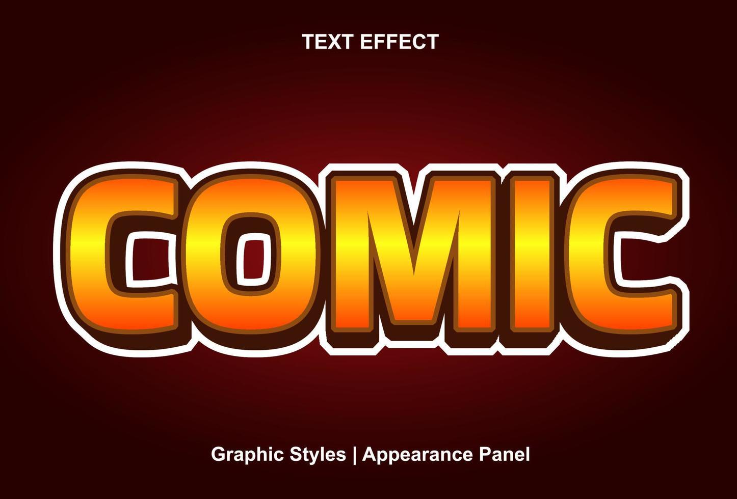 comic text effect with 3d style and editable vector