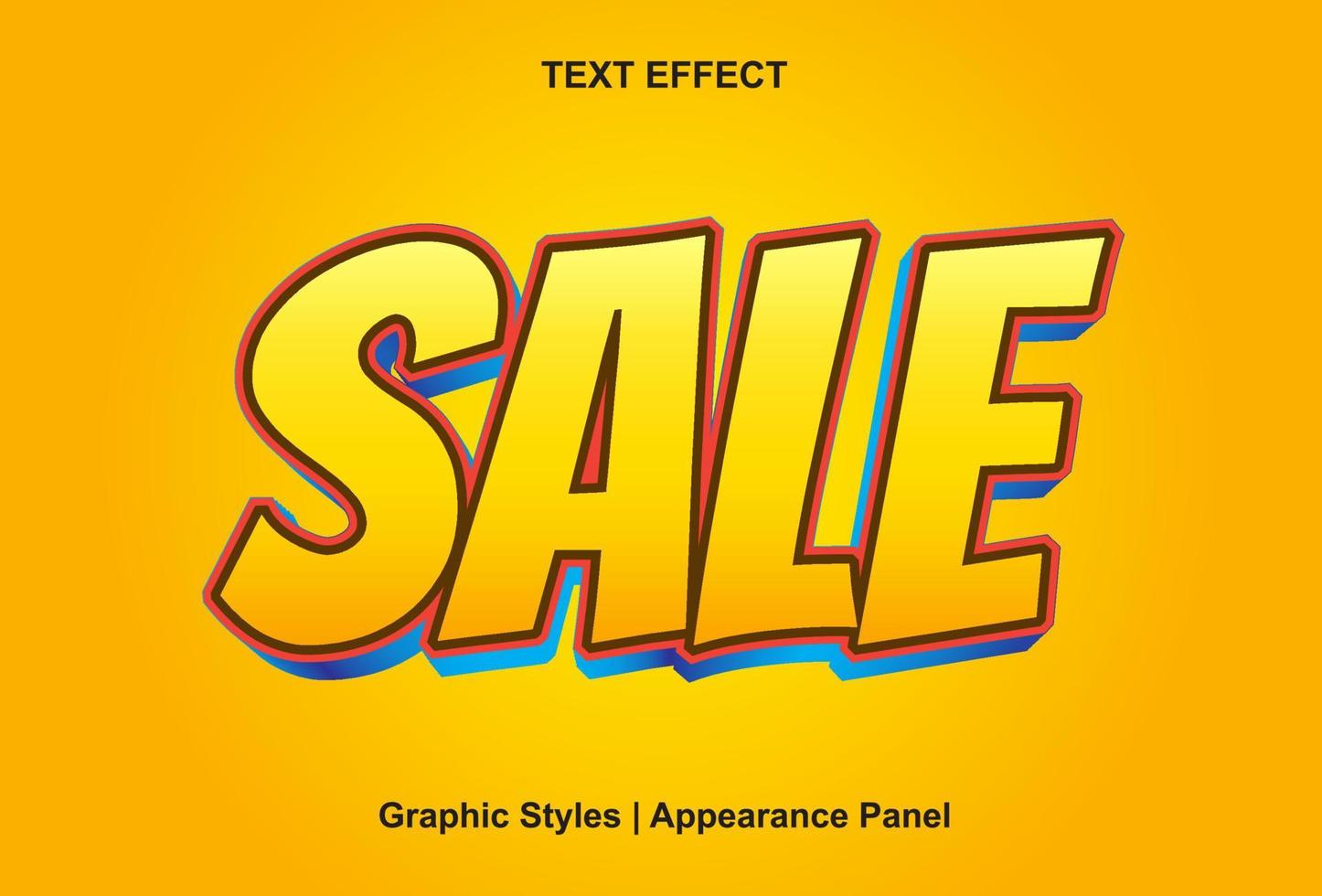 efecto de texto de venta en estilo 3d y editable vector