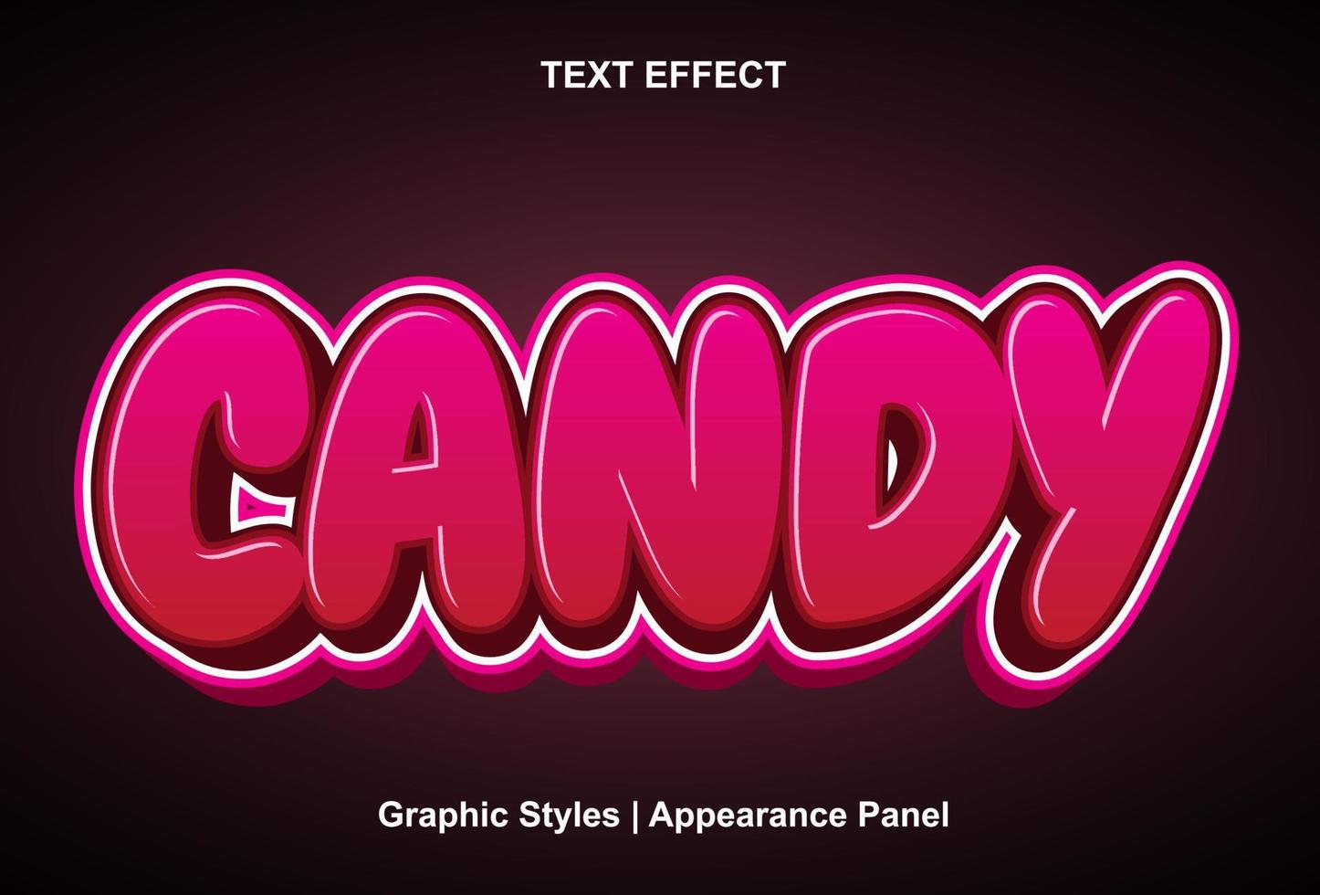 candy text effect with 3d style and editable. vector