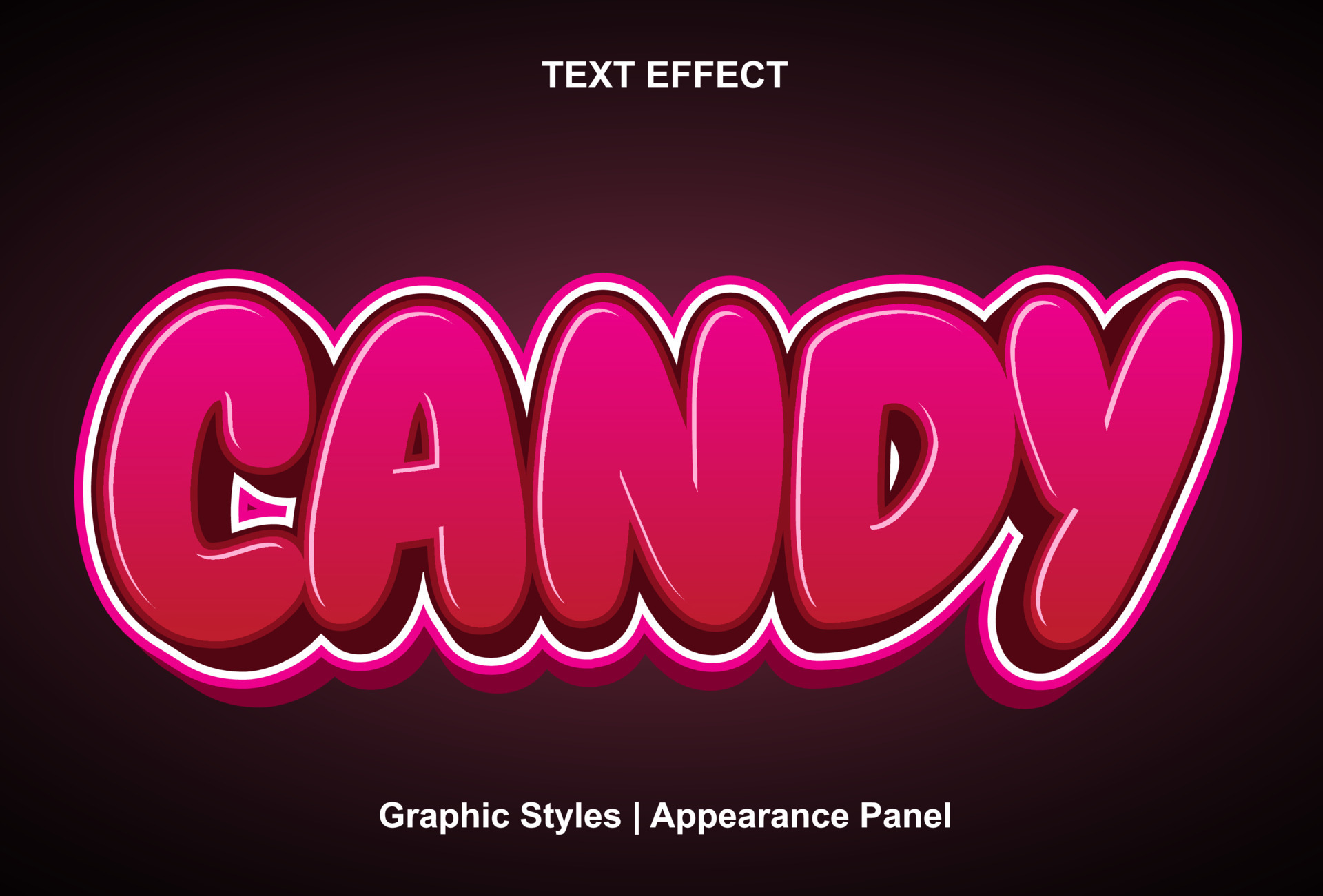 candy text effect with 3d style and editable. 13267507 Vector Art at