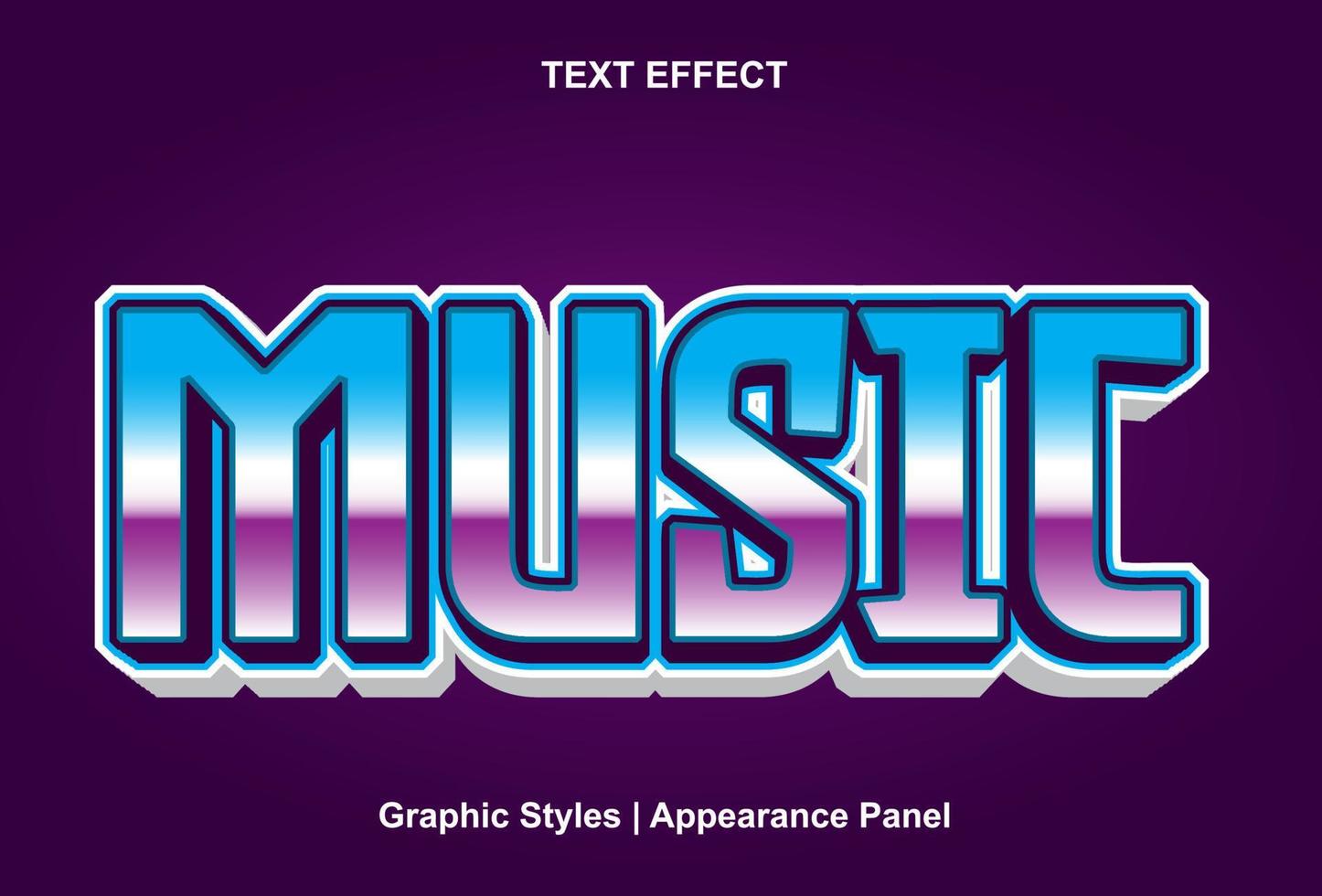 music text effect with 3d style and editable vector