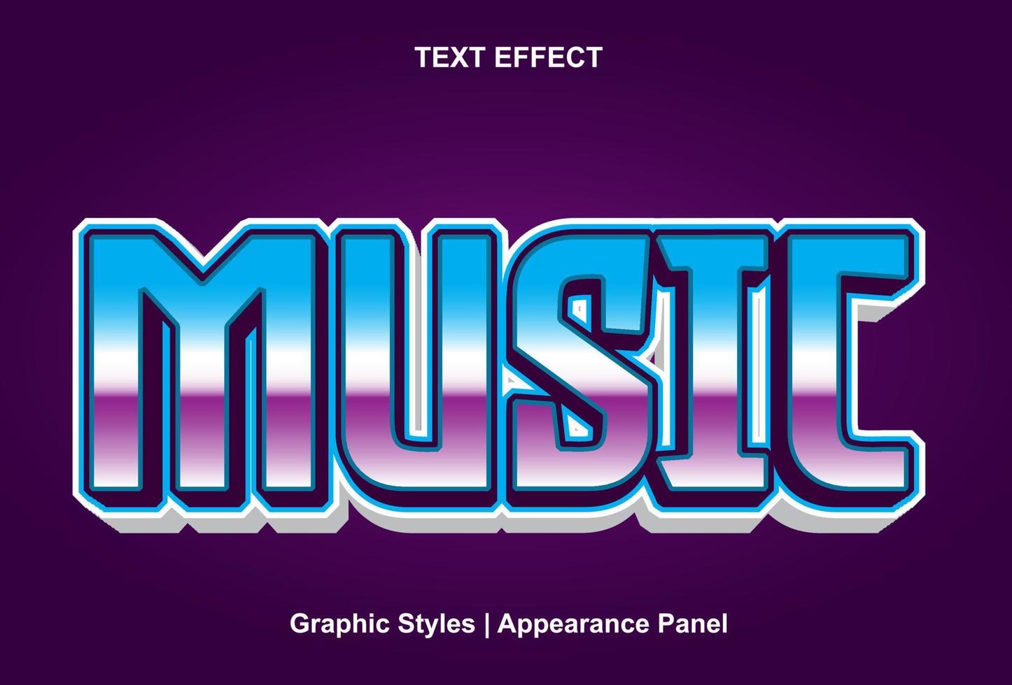 efecto de texto musical con estilo 3d y editable vector