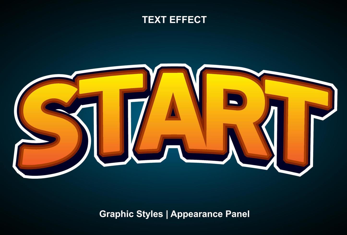 start text effect with 3d style and editable vector