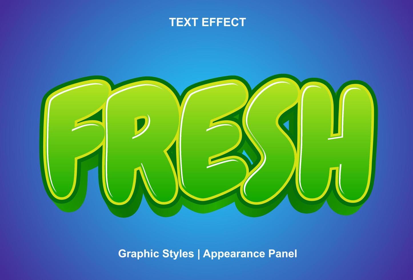 efecto de texto fresco con estilo de texto y editable vector