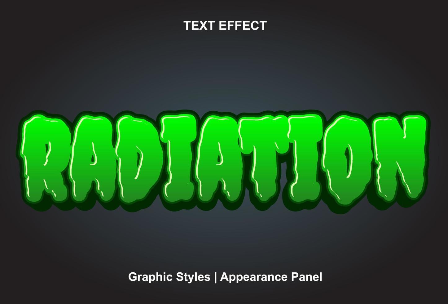 efecto de texto de radiación con estilo 3d y editable vector