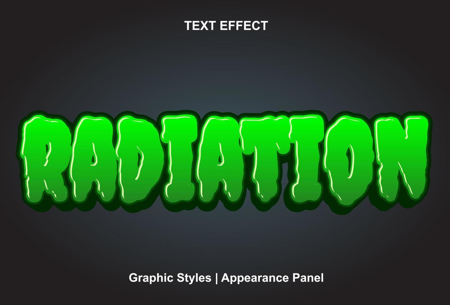 radiation text effect with 3d style and editable vector