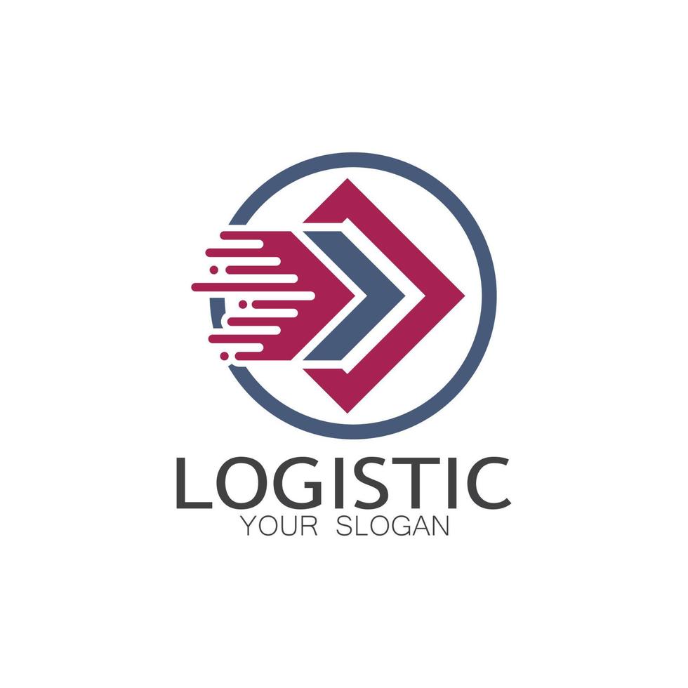 logística logo icono ilustración vector diseño distribución símbolo entrega de bienes economía finanzas