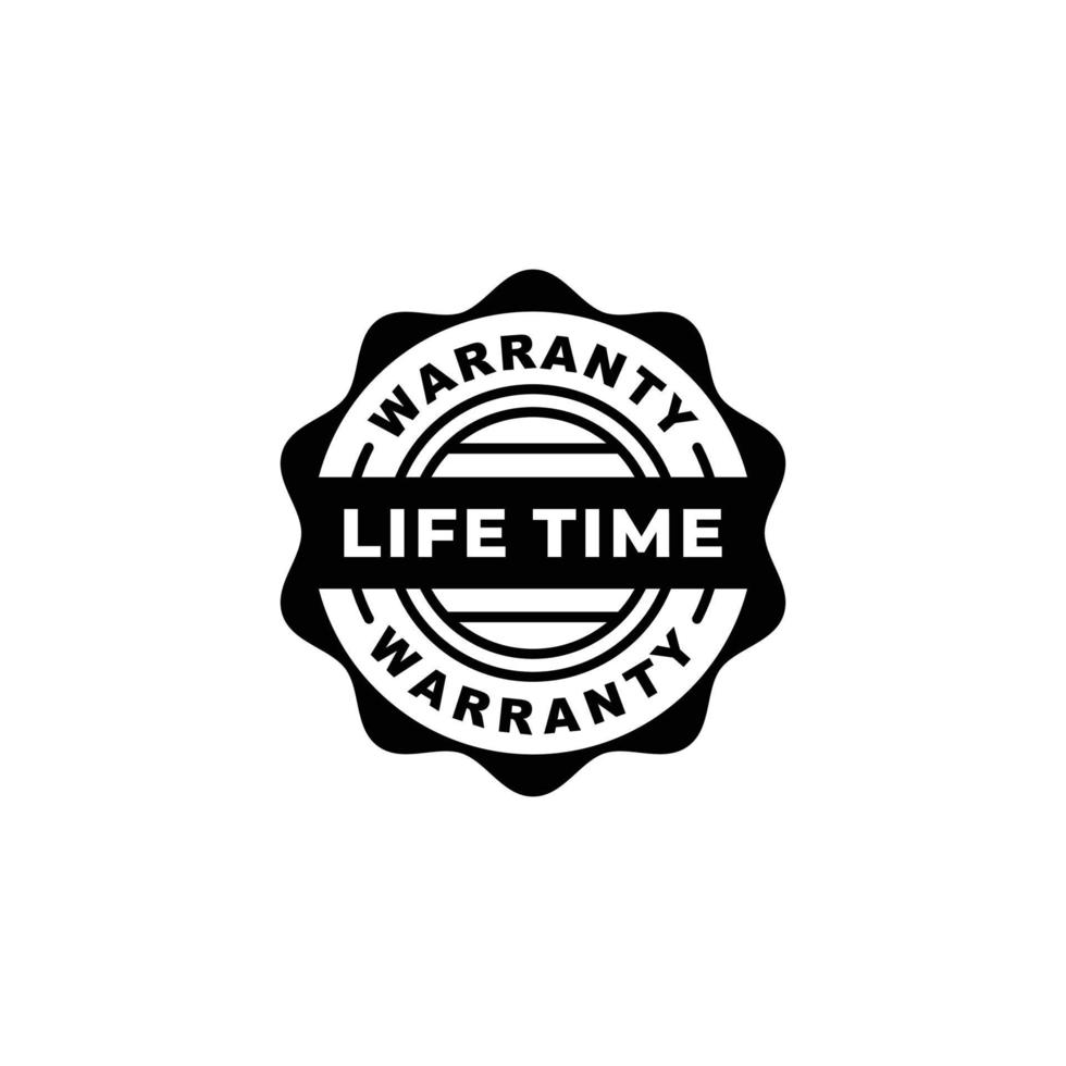 Life time warranty stamp label vector