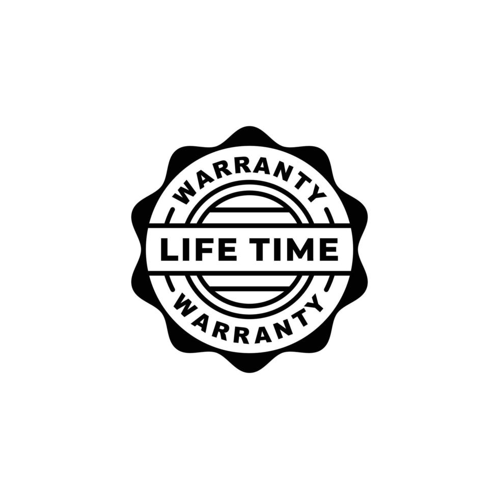 Life time warranty stamp label vector