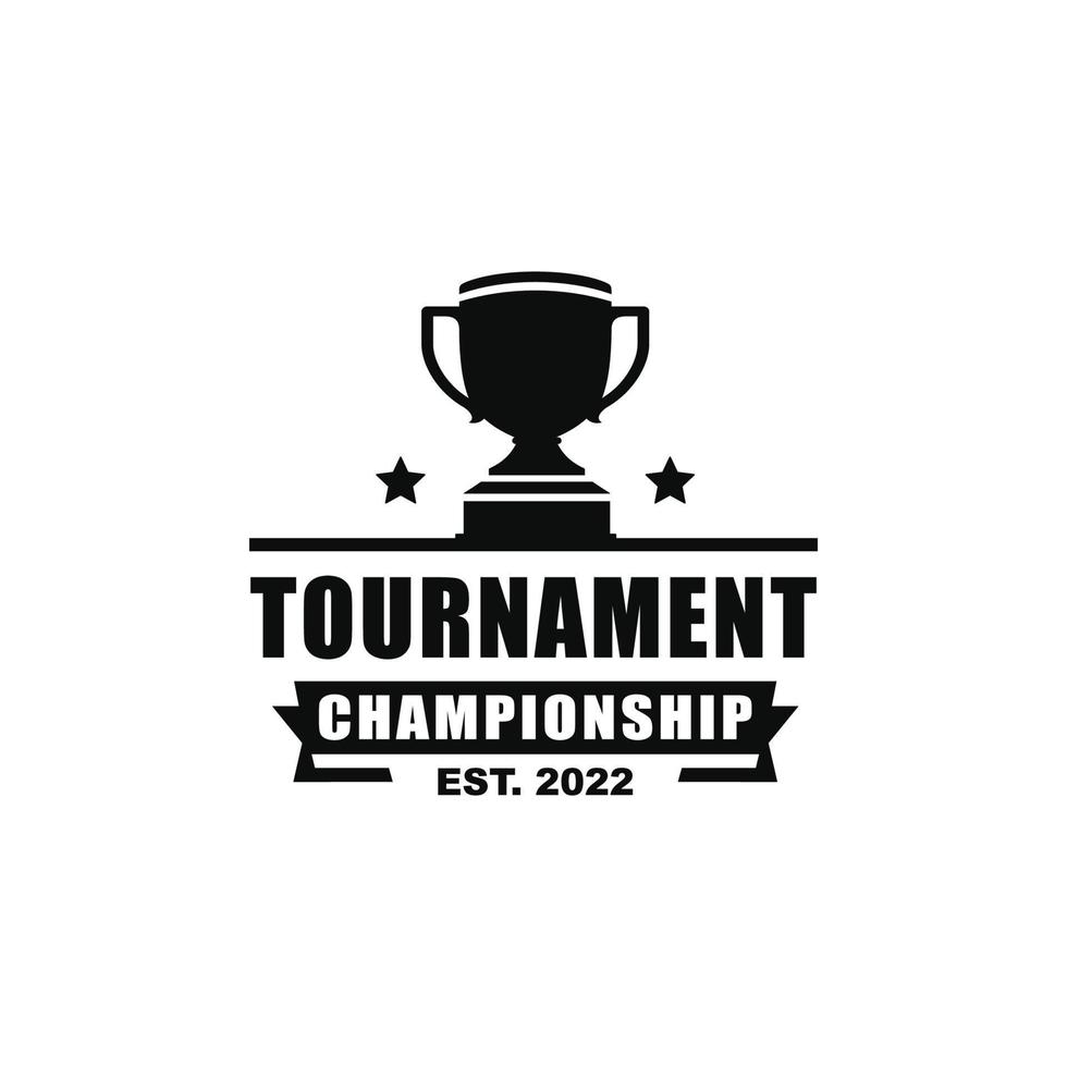 vector del logotipo del campeonato del torneo. logotipo de trofeo