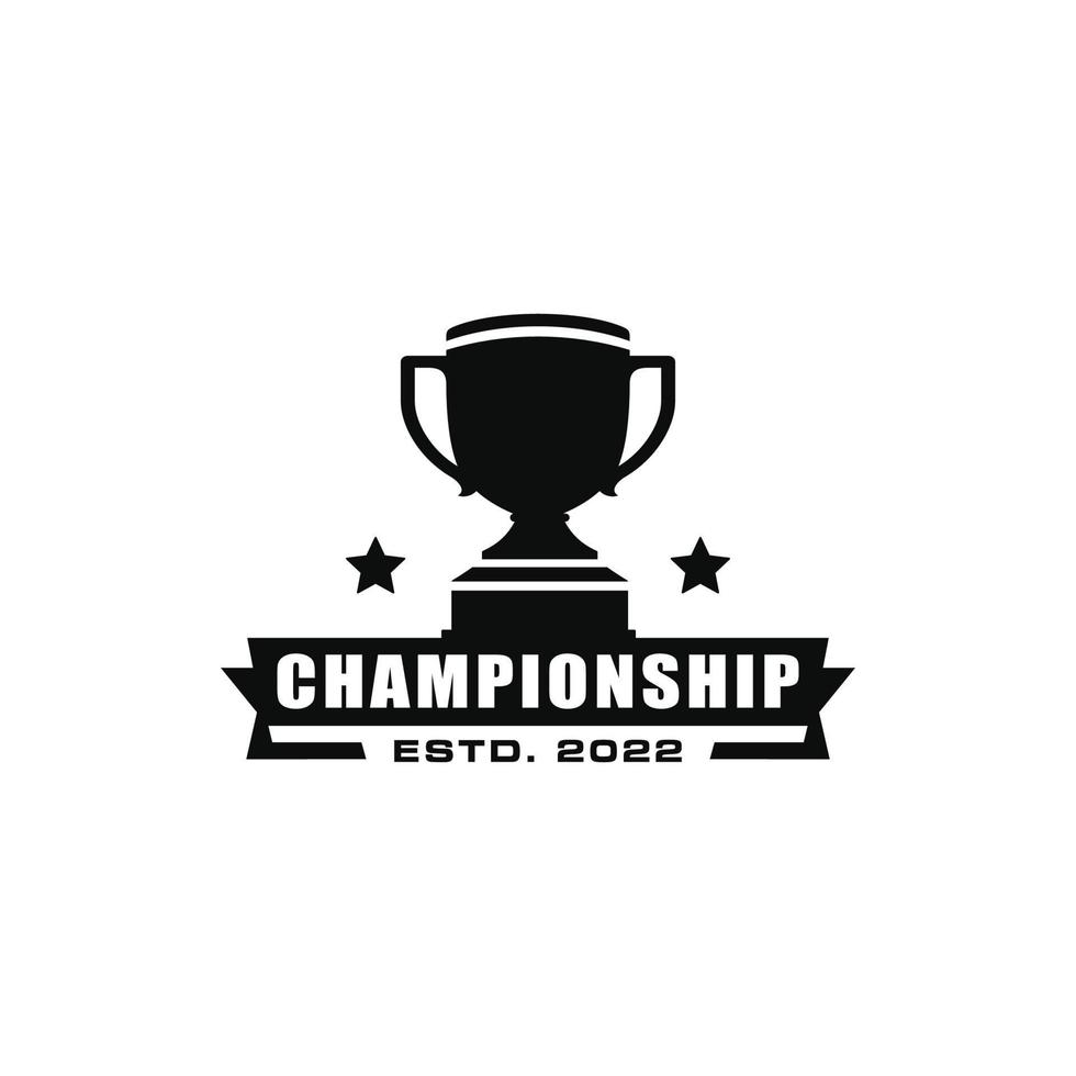 vector del logotipo del campeonato del torneo. logotipo de trofeo