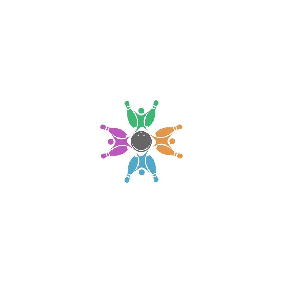 Bowling logo icon design vector