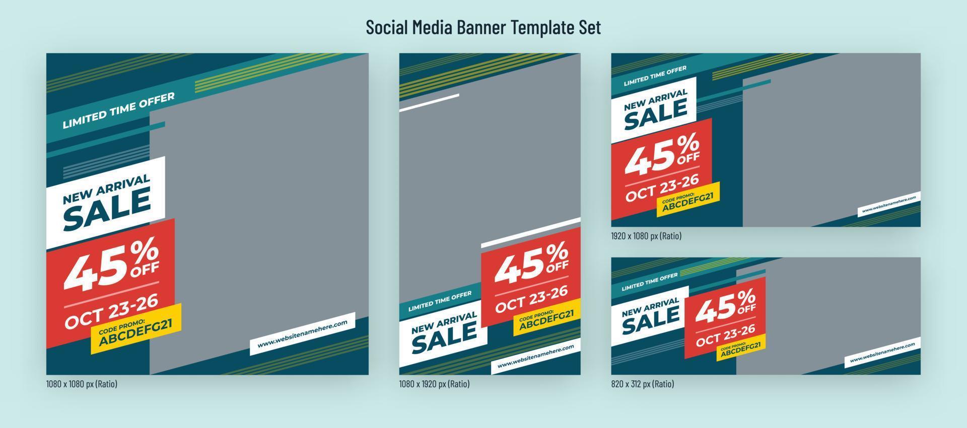 Social media post template design for fashion, new arrival or special offer and sale promotion vector