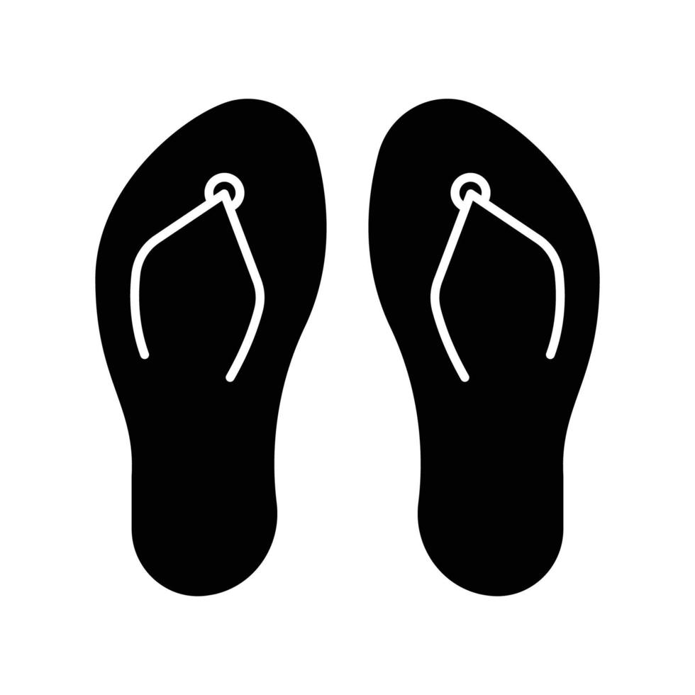 Flip-flops glyph icon illustration. icon related to holiday. Simple design editable vector