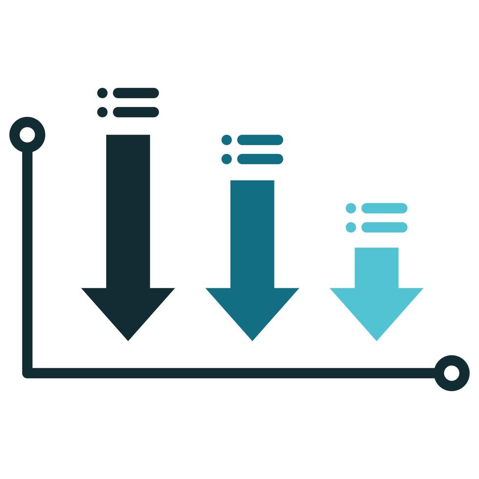 icono gráfico que ha disminuido o perdido vector