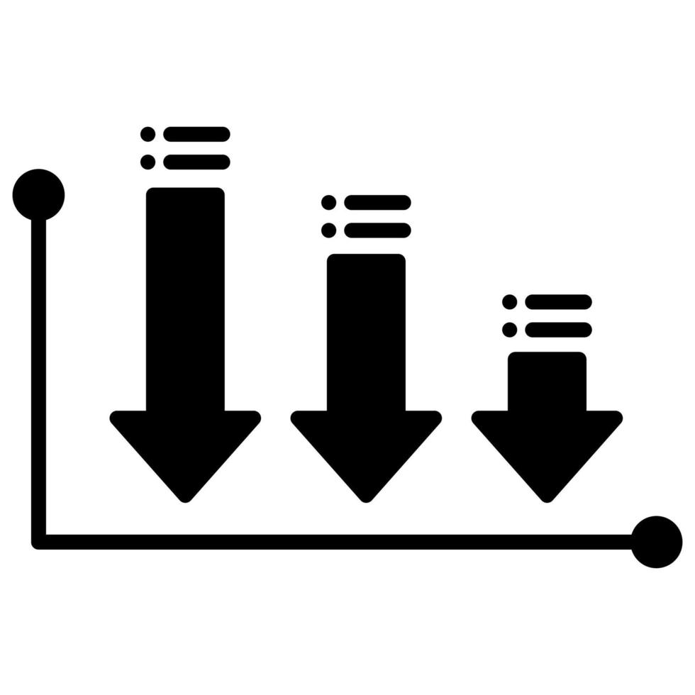 icono gráfico que ha disminuido o perdido vector