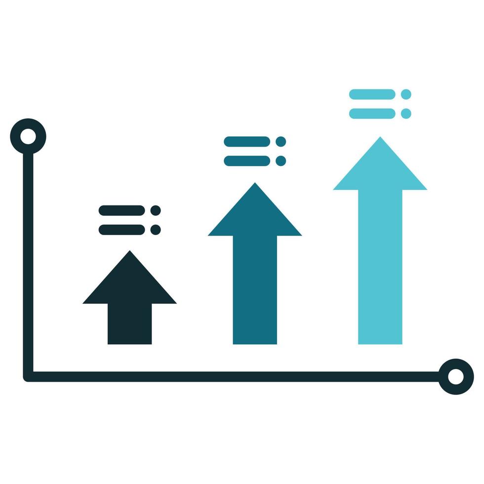 growing graph icon for computer, web and mobile app vector