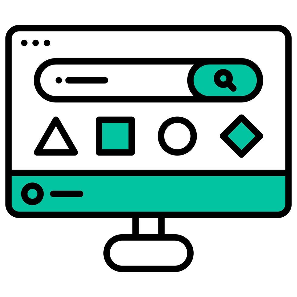 visualización de la interfaz de la pestaña de búsqueda en la computadora vector