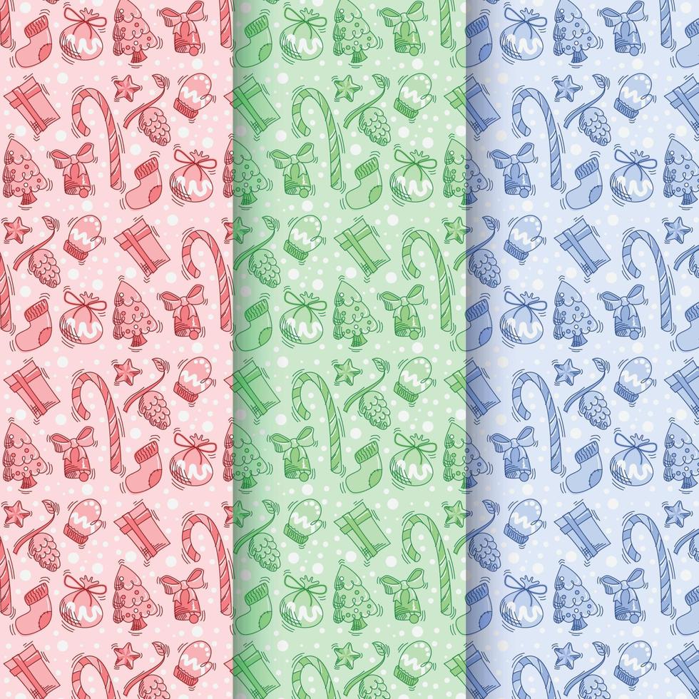 Christmas pattern hand drawn pattern collection vector