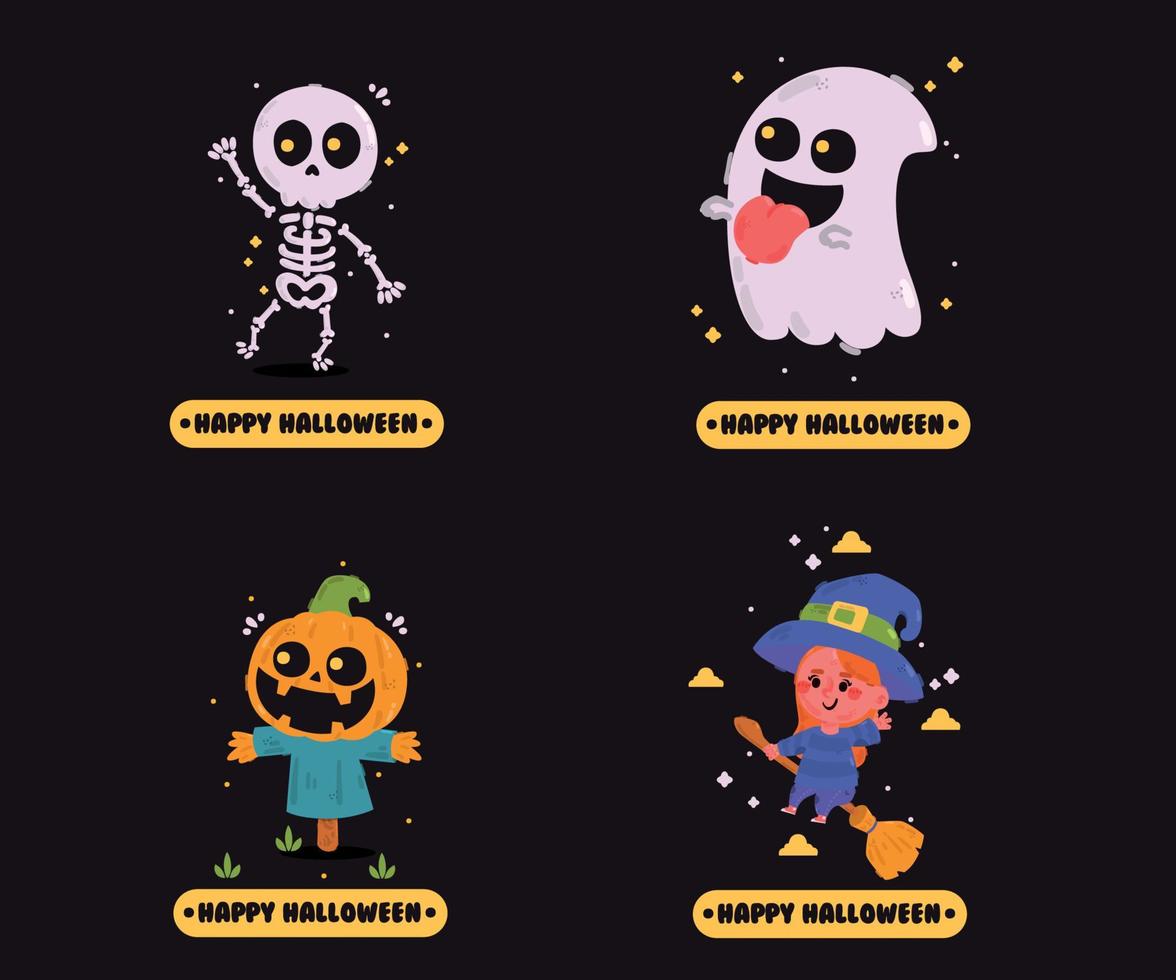 Happy Halloween Badges Collection vector