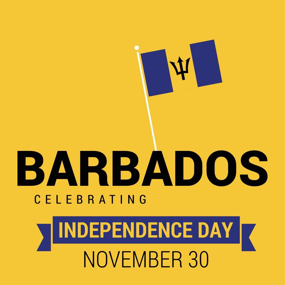 Barbados Independence day card design vector