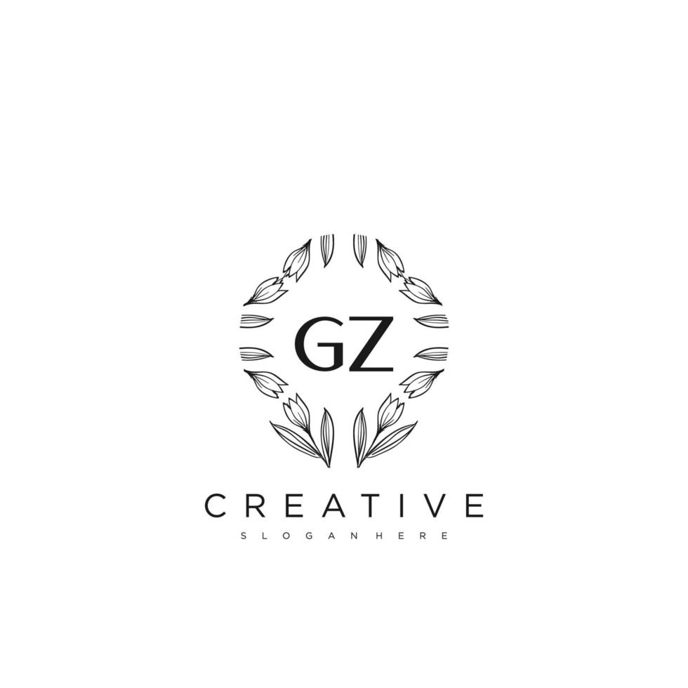 GZ Initial Letter Flower Logo Template Vector premium vector art